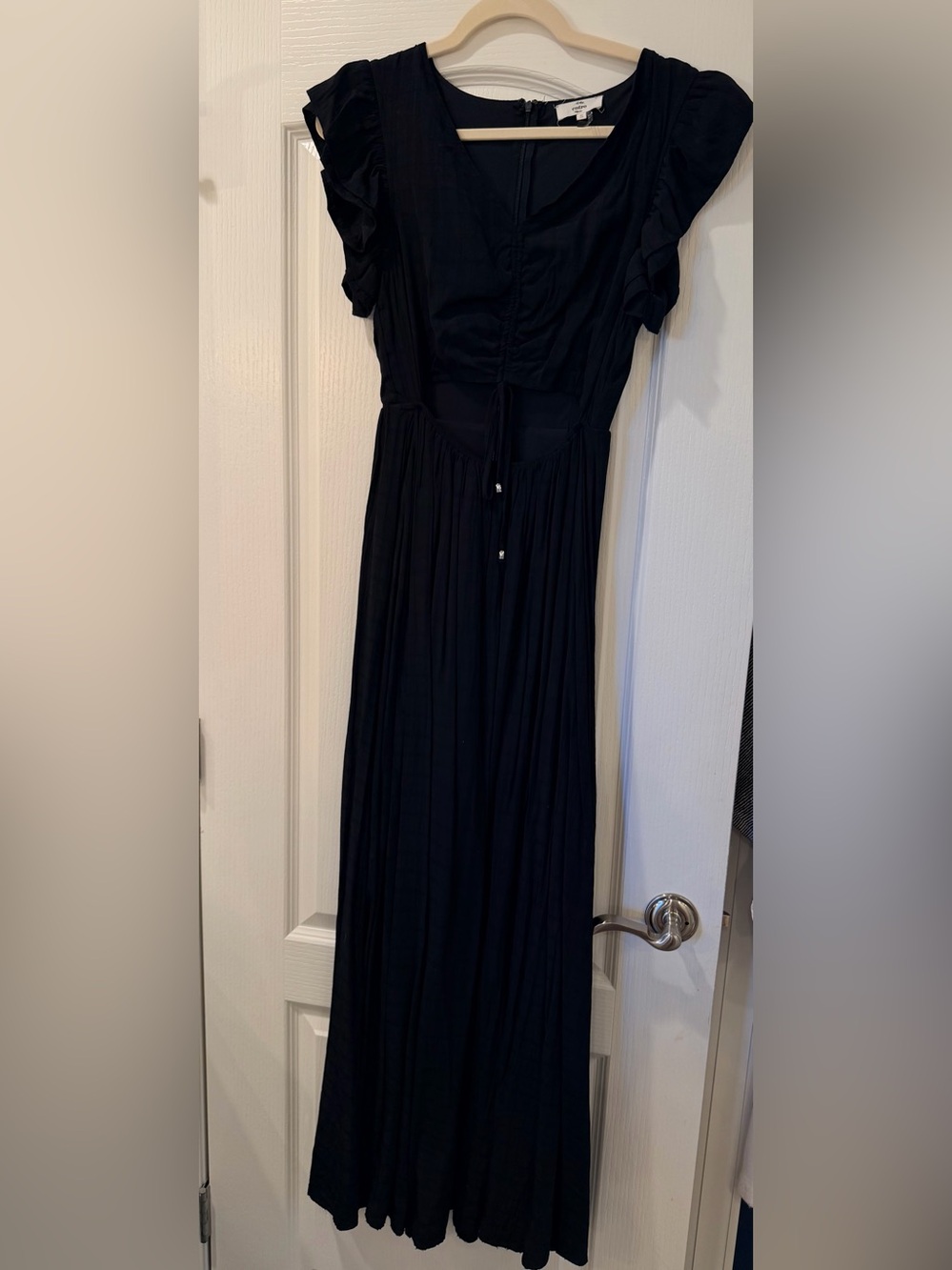 entro Black Maxi Dress with Tie-Front Detail